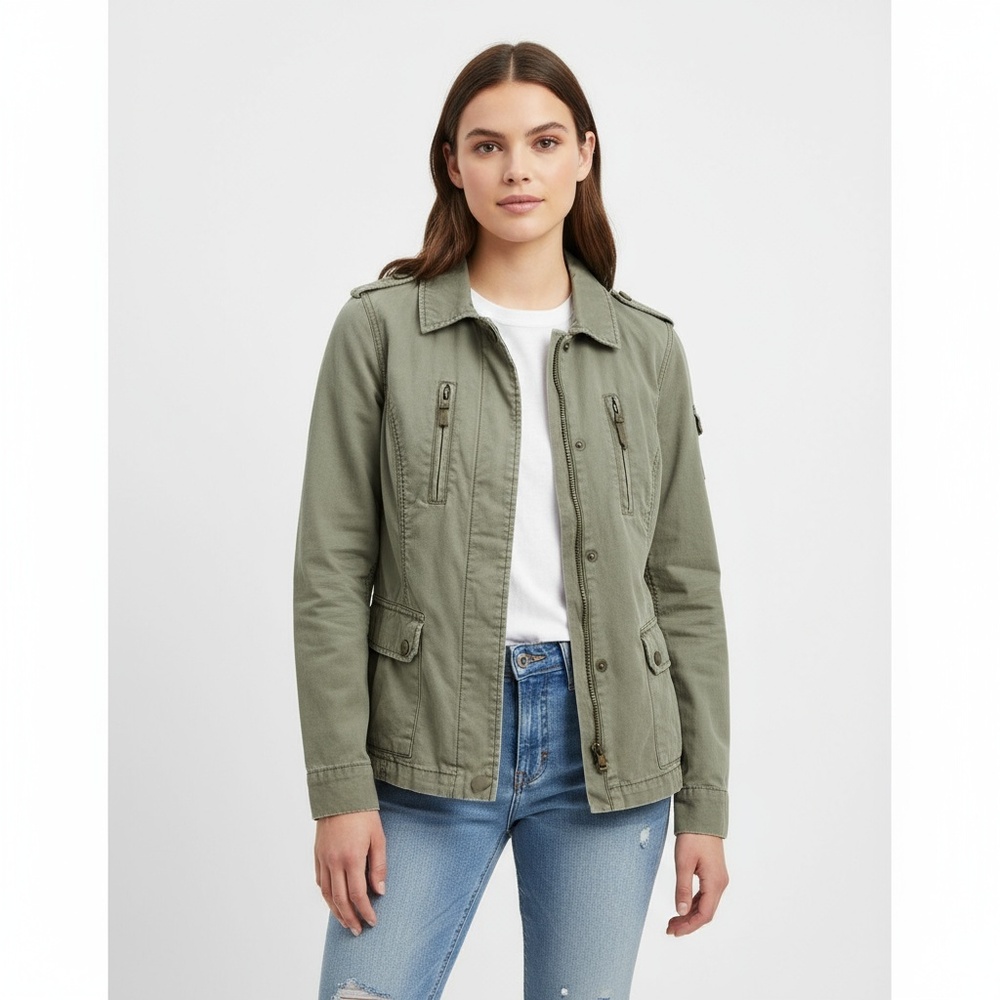 American Eagle Outfitters Womens Small Olive Green Utility Military Jacket